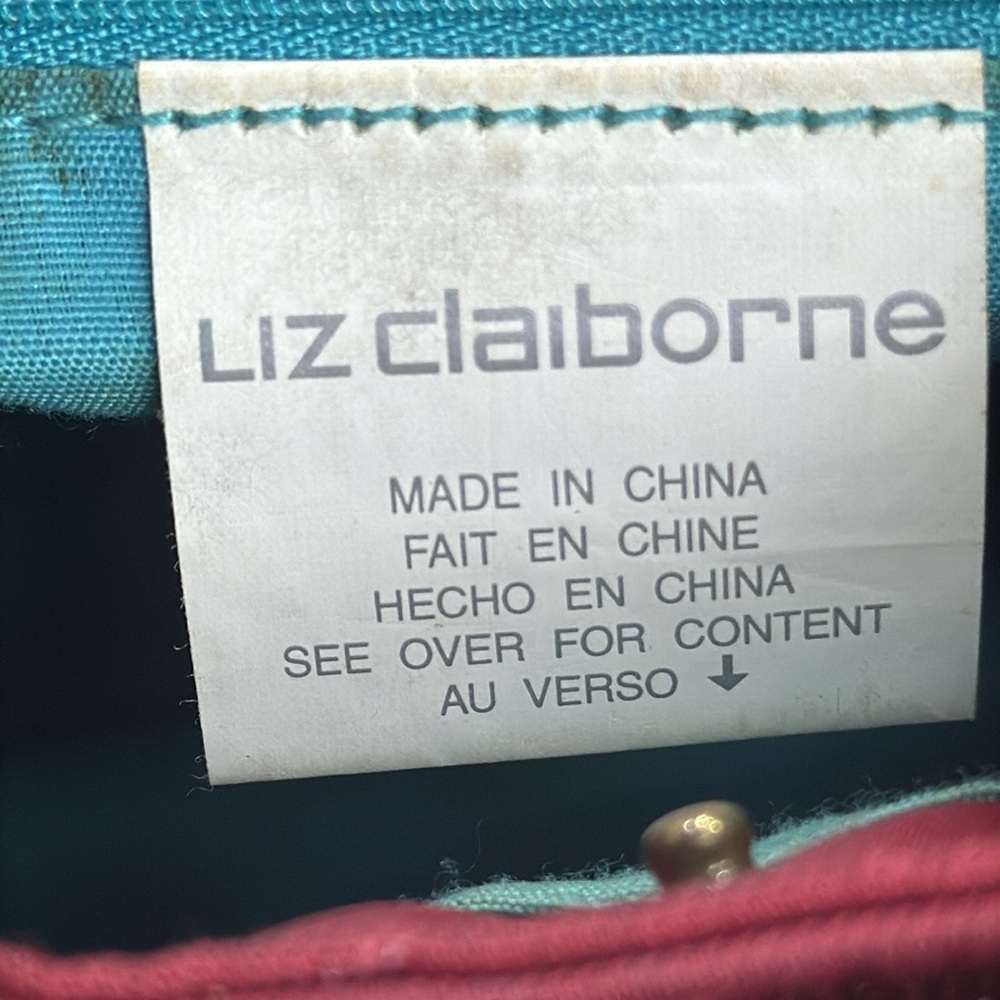 (X1) LIZ CLAIBORNE, small vintage 80s canvas and leather shoulder bag - Picture 8 of 12